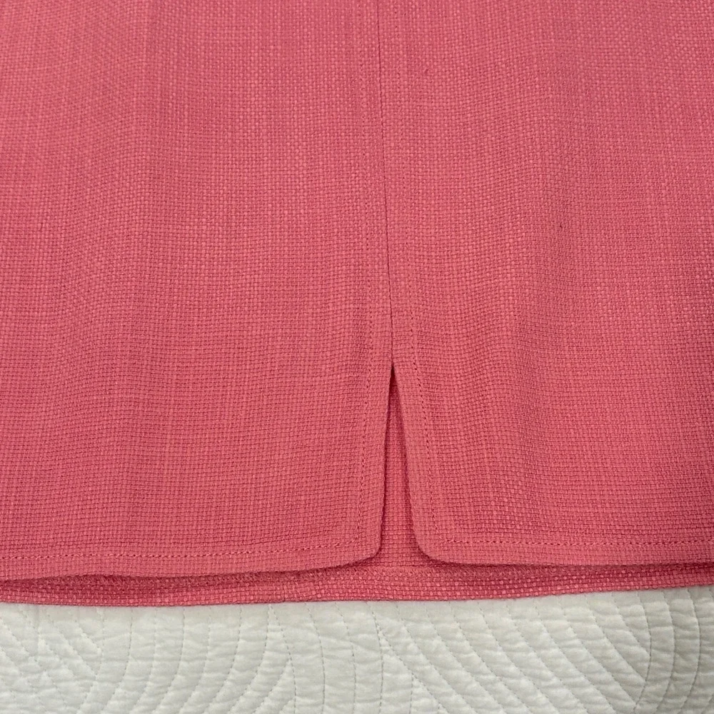 Talbots Pink V-Neck Textured/tweed Midi Dress - Picture 4 of 6